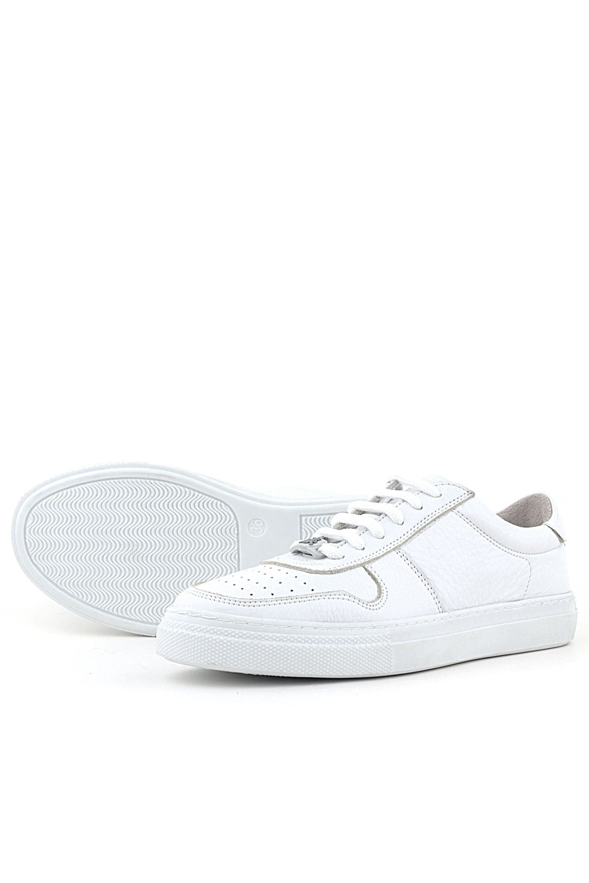 Rakerplus Hakiki Deri Beyaz Kız Çocuk Günlük Sneaker Ayakkabı