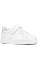 Rakerplus Hakiki Deri Beyaz Cırtlı Bağcıklı Kız Çocuk Sneakers