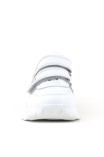Rakerplus Hakiki Deri Beyaz Metal Detaylı Kız Çocuk Sneakers Ayakkabı