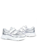 Rakerplus Hakiki Deri Gümüş Beyaz Tabanlı Kız Çocuk Sneakers Ayakkabı