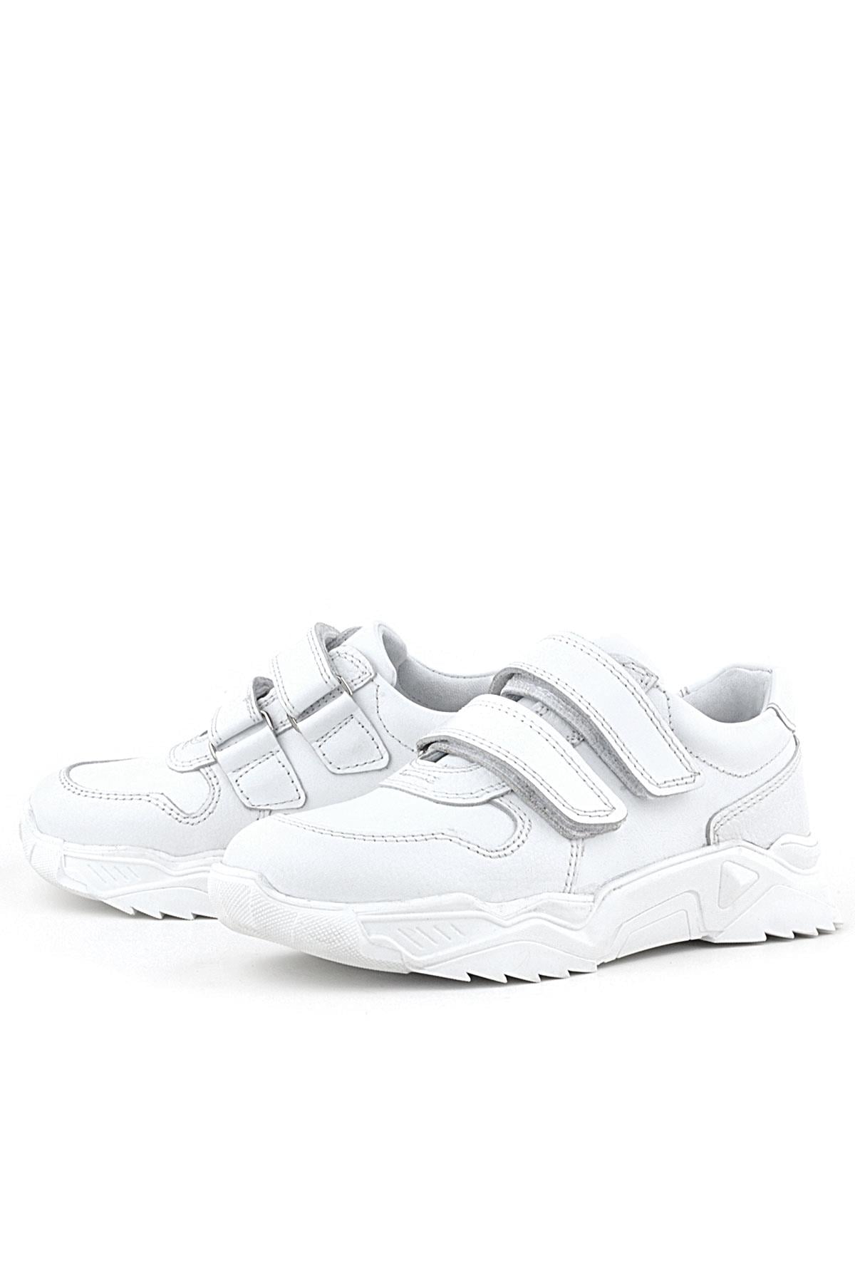 Rakerplus Hakiki Deri Beyaz Yüksek Tabanlı Kız Çocuk Sneakers Ayakkabı