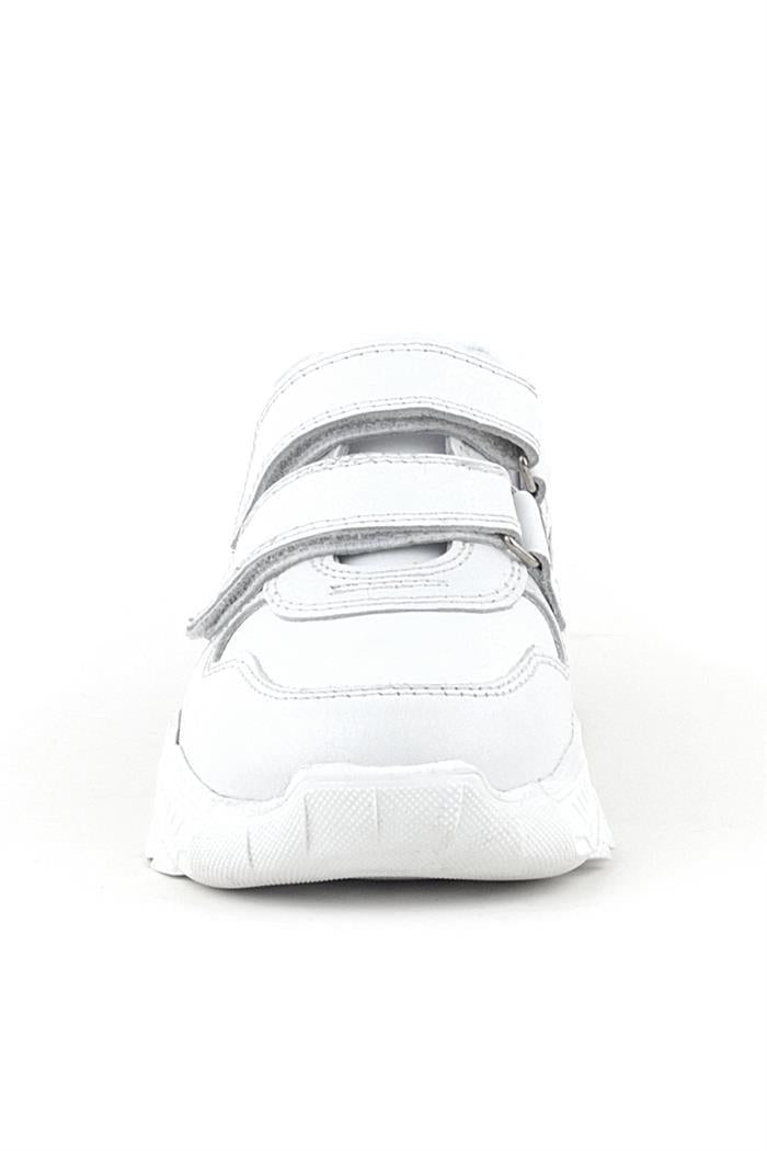 Rakerplus Hakiki Deri Beyaz Yüksek Tabanlı Kız Çocuk Sneakers Ayakkabı
