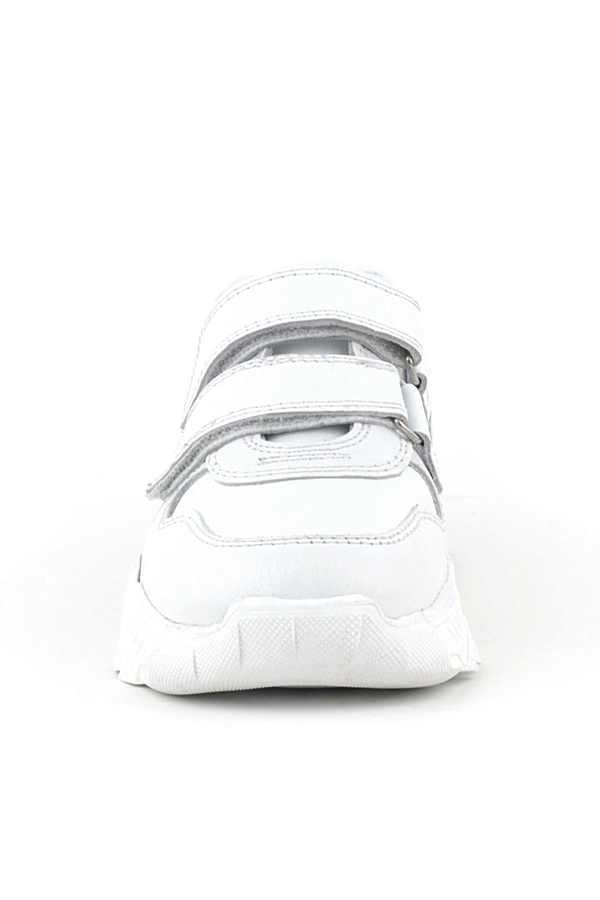 Rakerplus Hakiki Deri Beyaz Yüksek Tabanlı Kız Çocuk Sneakers Ayakkabı