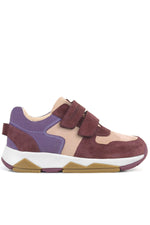 Rakerplus Hakiki Deri Bordo Pembe Kız Çocuk Cırtlı Sneakers Spor Ayakkabı