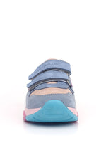 Rakerplus Hakiki Deri Pudra Mavi Fuşya Çocuk Sneakers Spor Ayakkabı
