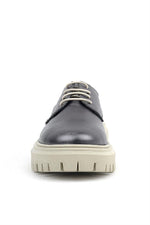 Rakerplus Platin Hakiki Deri Bağcıklı Oxford Günlük Ayakkabı