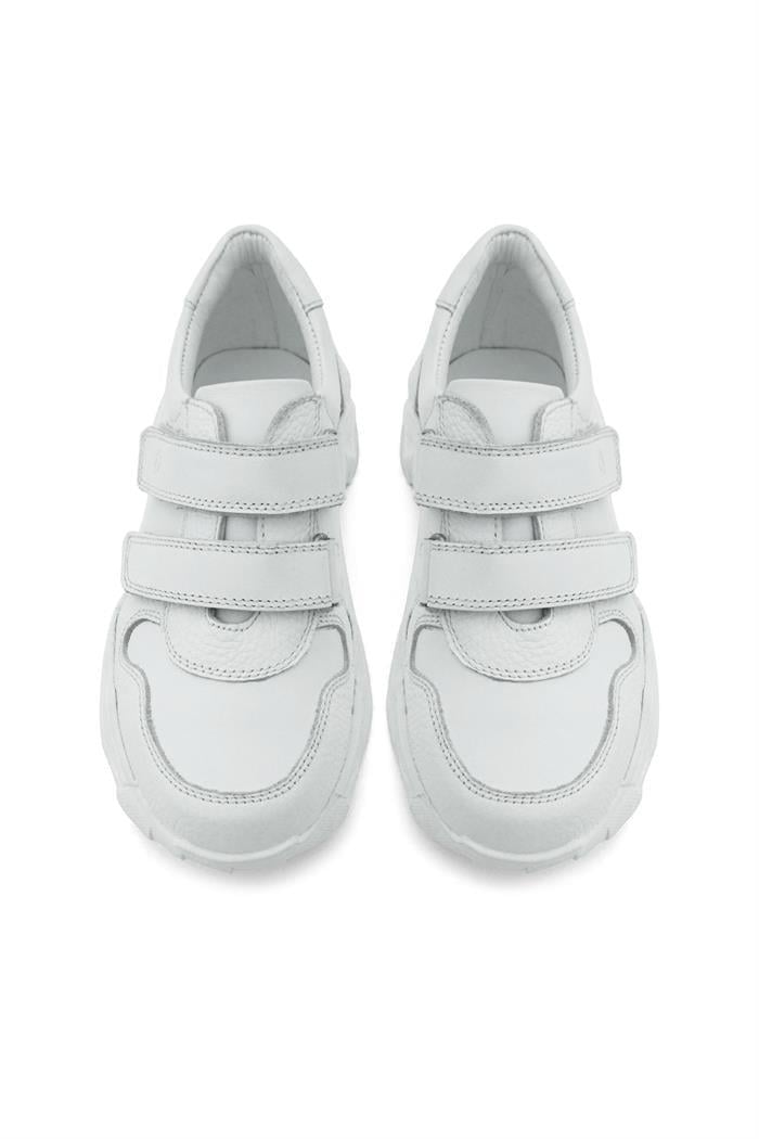 Rakerplus Hakiki Deri Beyaz Yüksek Tabanlı Kız Çocuk Sneakers Ayakkabı