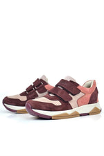 Rakerplus Hakiki Deri Pudra Bordo Çocuk Sneakers Spor Ayakkabı