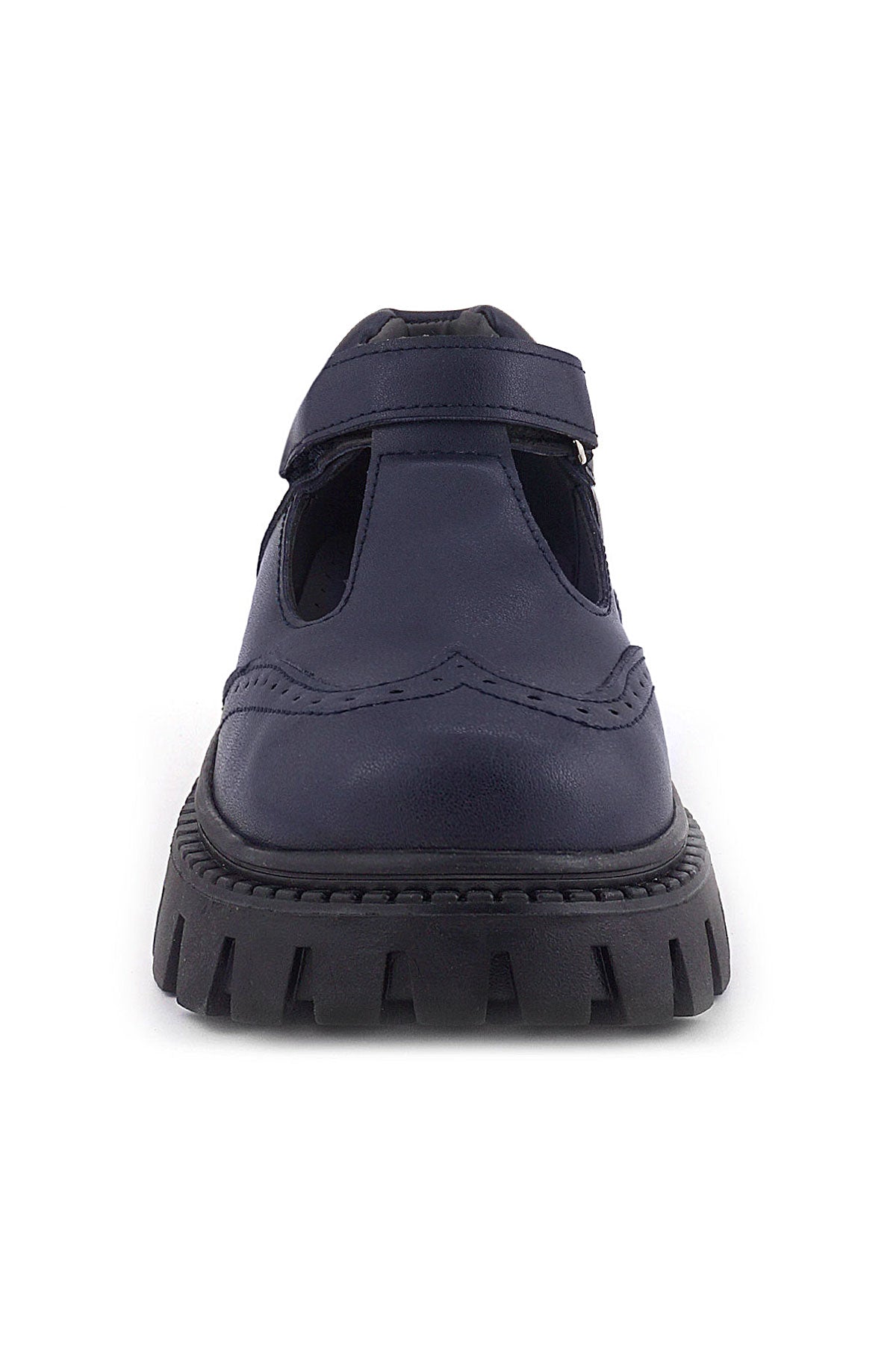 Rakerplus Lacivert Mat Cırtlı Kız Çocuk Okul Ayakkabı
