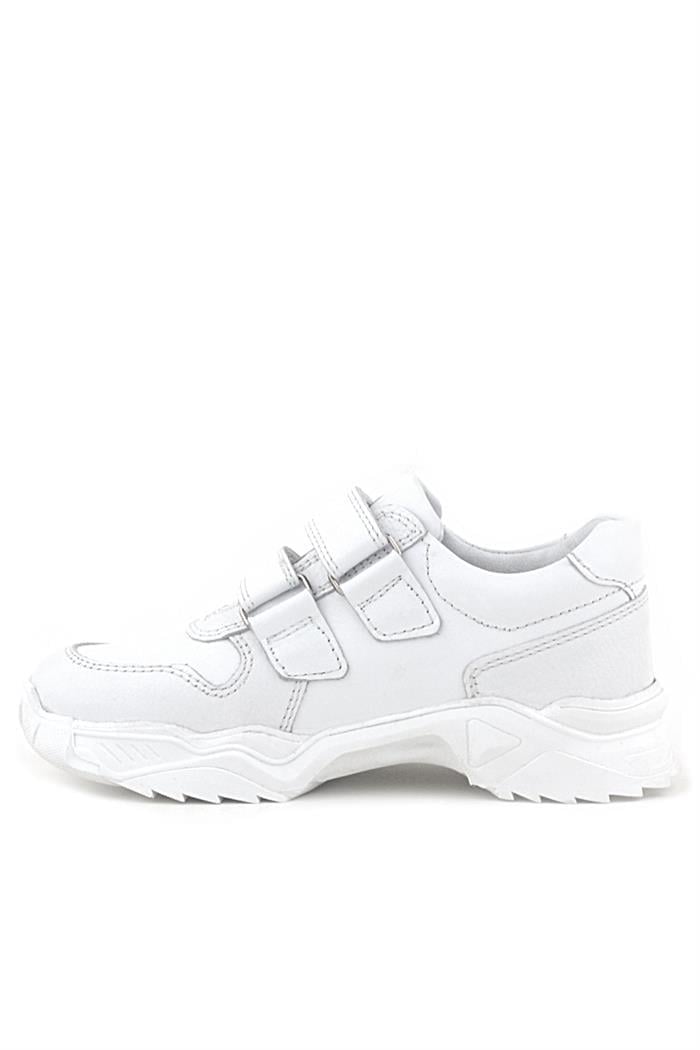 Rakerplus Hakiki Deri Beyaz Yüksek Tabanlı Kız Çocuk Sneakers Ayakkabı