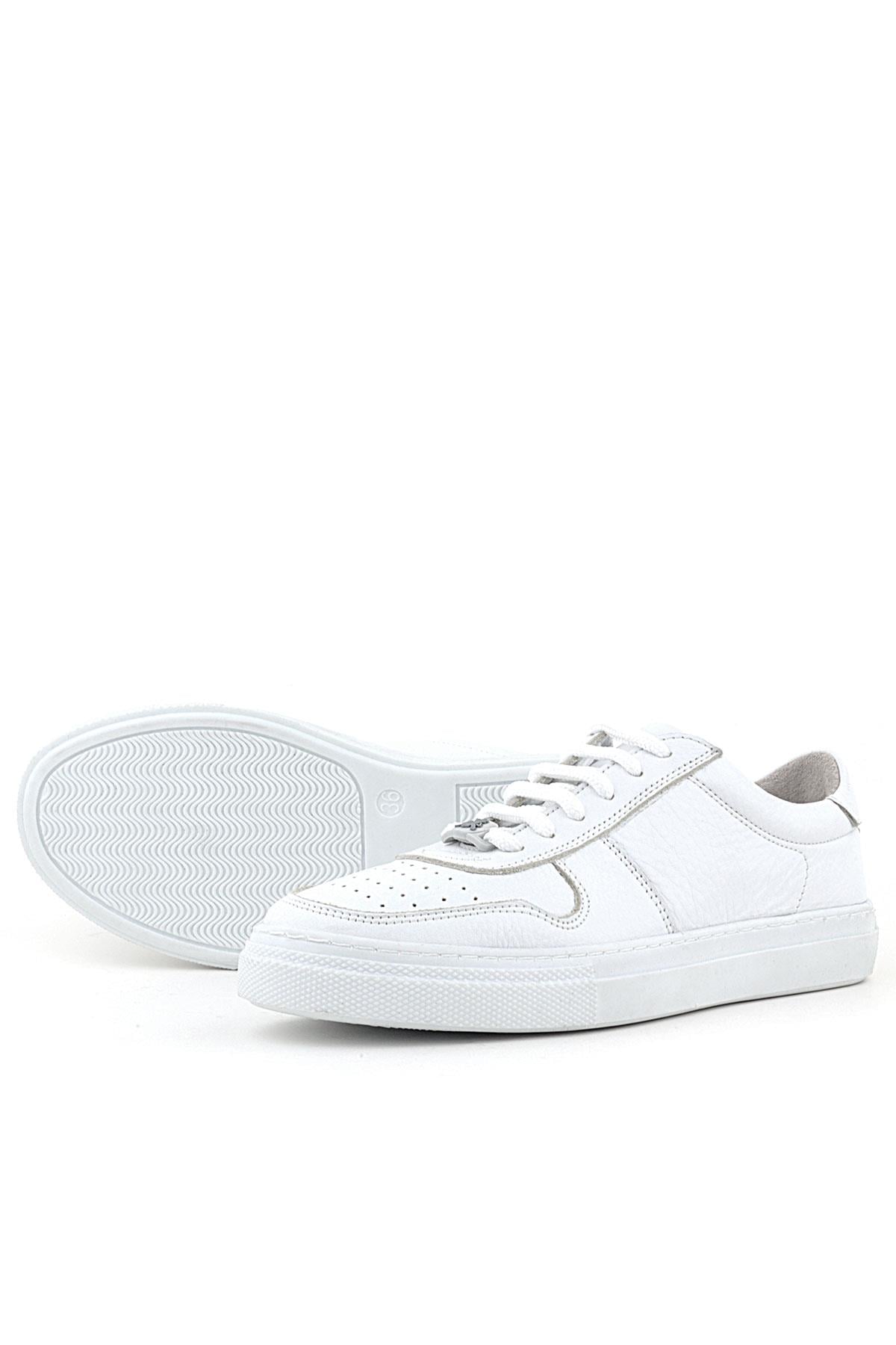 Rakerplus Hakiki Deri Beyaz Kız Çocuk Günlük Sneaker Ayakkabı