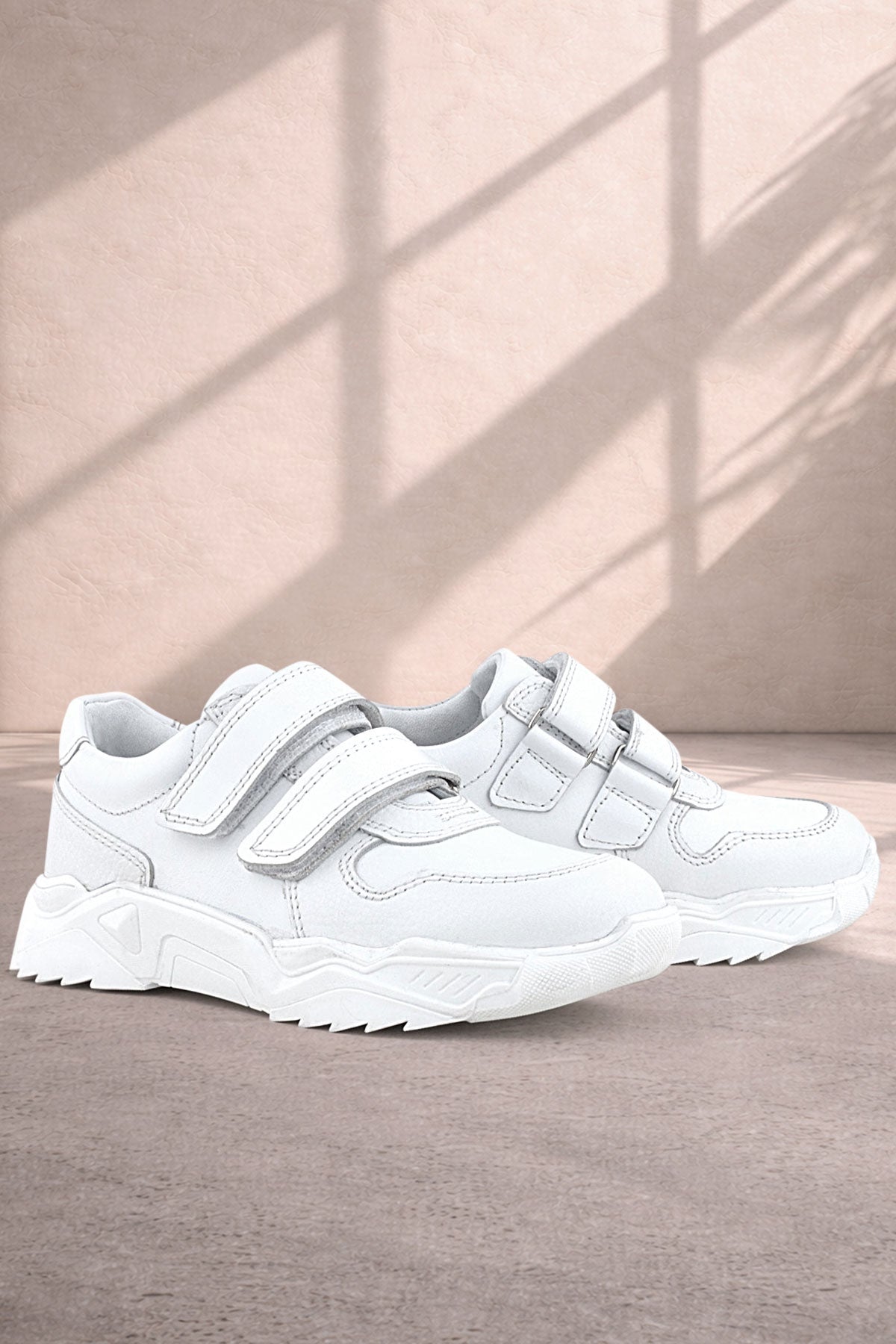 Rakerplus Hakiki Deri Beyaz Yüksek Tabanlı Kız Çocuk Sneakers Ayakkabı
