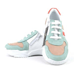 Rakerplus Hakiki Deri Yeşil Pembe Kız Çocuk Sneakers Ayakkabı