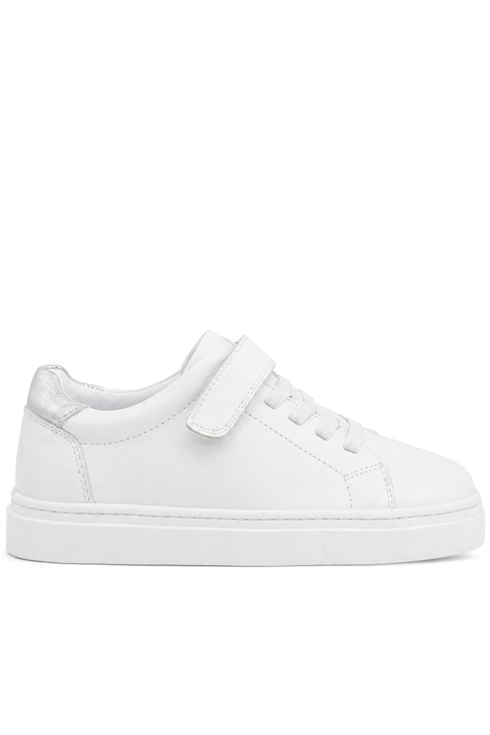 Rakerplus Hakiki Deri Beyaz Cırtlı Bağcıklı Kız Çocuk Sneakers