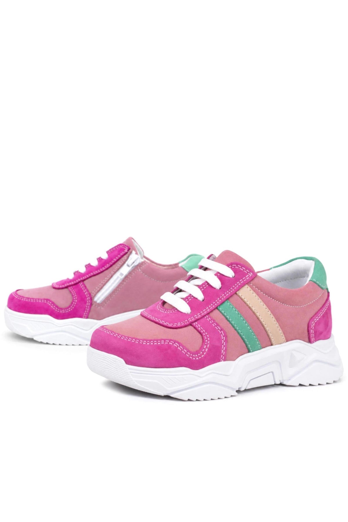 Rakerplus Hakiki Deri Fuşya Pembe Kız Çocuk Sneakers Ayakkabı