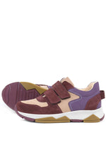 Rakerplus Hakiki Deri Bordo Pembe Kız Çocuk Cırtlı Sneakers Spor Ayakkabı
