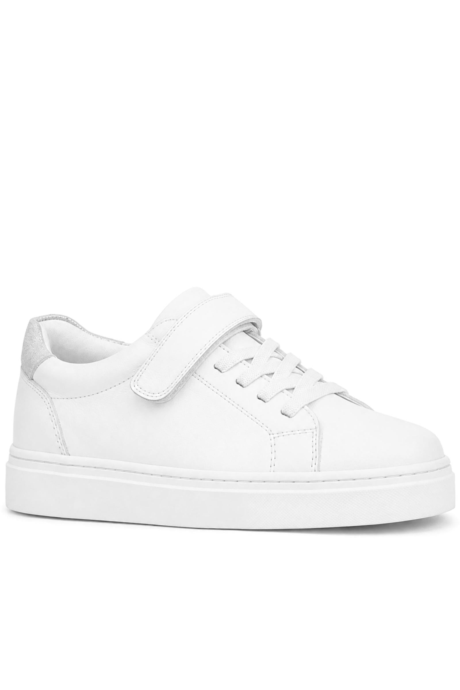 Rakerplus Hakiki Deri Beyaz Cırtlı Bağcıklı Kız Çocuk Sneakers