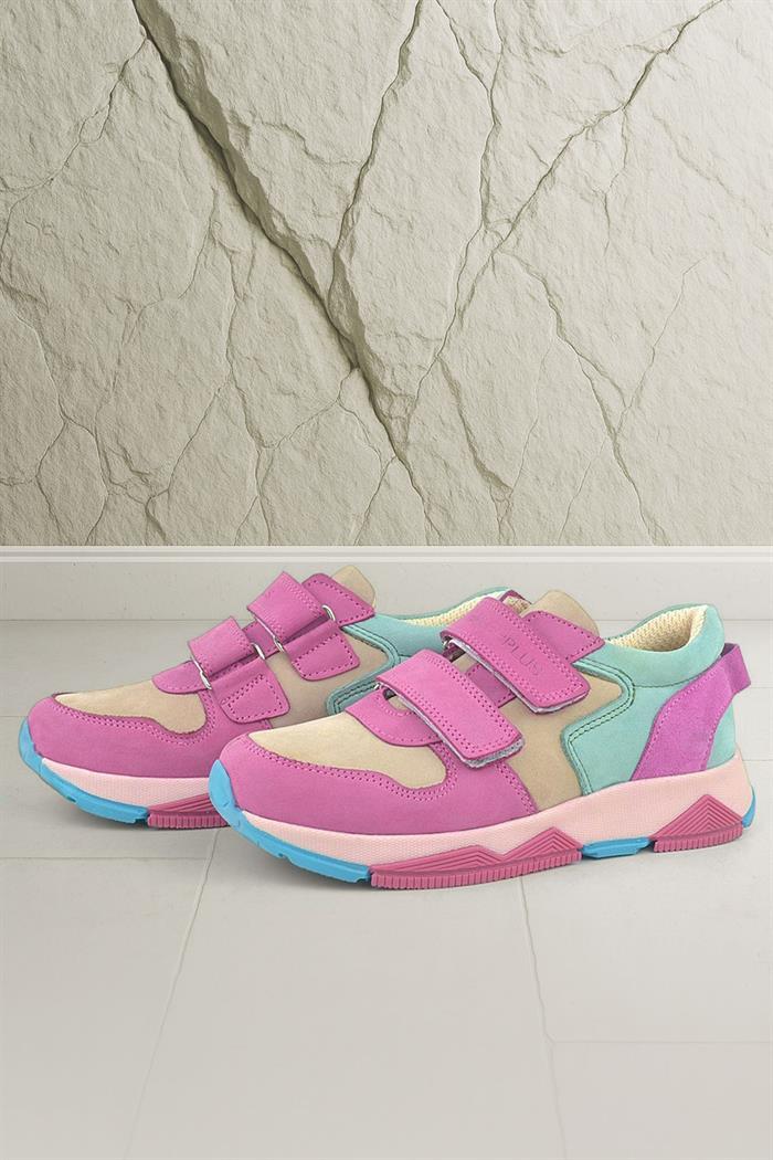 Rakerplus Hakiki Deri Fuşya Pembe Çocuk Sneakers Spor Ayakkabı
