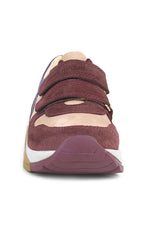 Rakerplus Hakiki Deri Bordo Pembe Kız Çocuk Cırtlı Sneakers Spor Ayakkabı