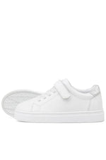 Rakerplus Hakiki Deri Beyaz Cırtlı Bağcıklı Kız Çocuk Sneakers