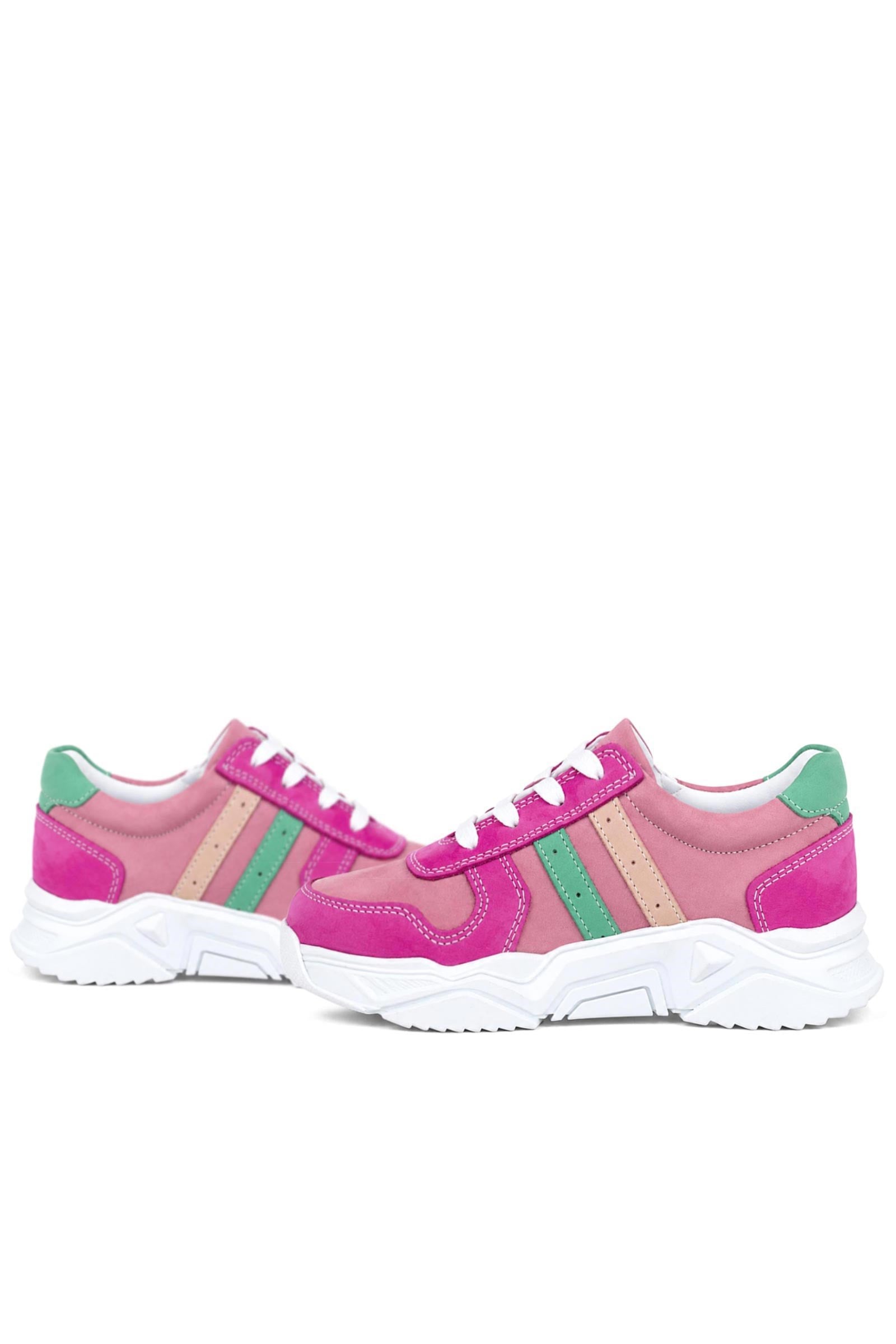 Rakerplus Hakiki Deri Fuşya Pembe Kız Çocuk Sneakers Ayakkabı