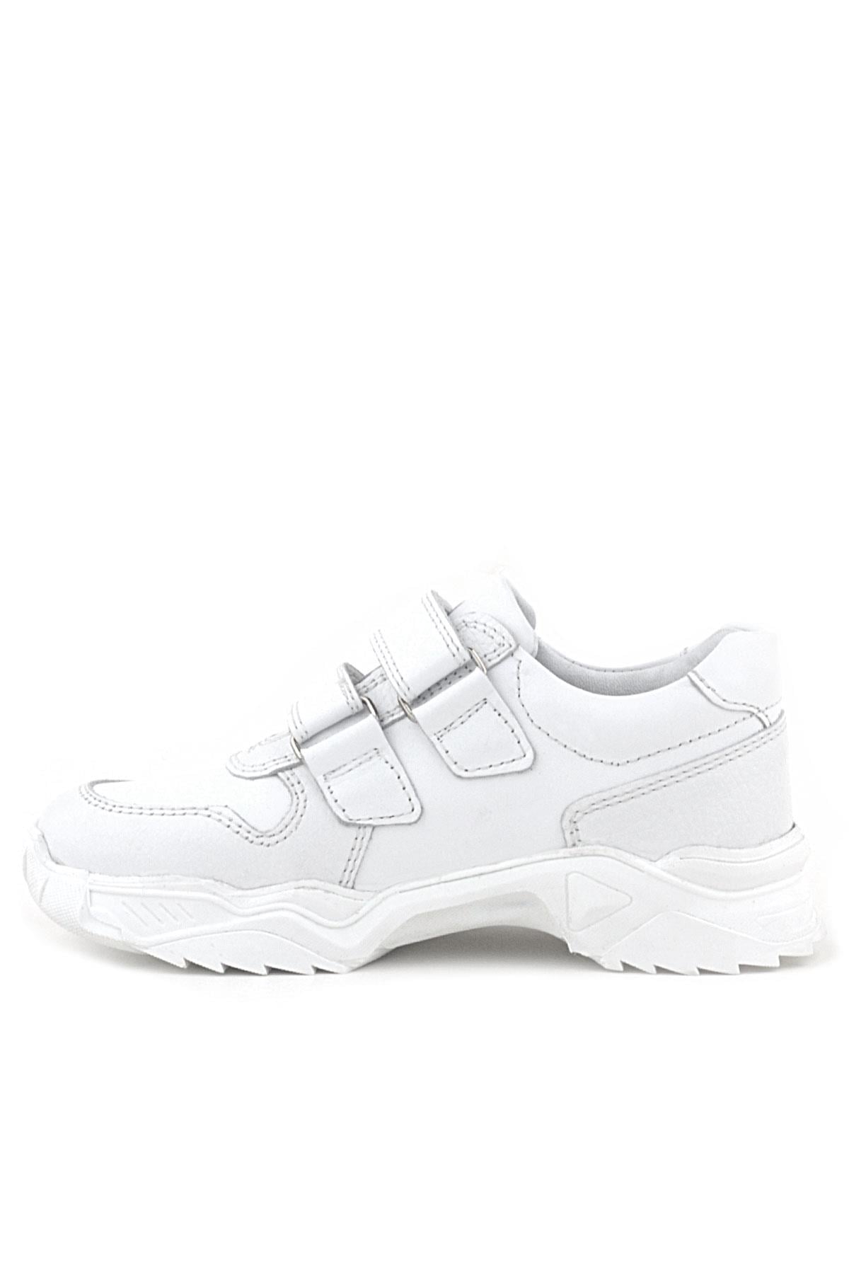 Rakerplus Hakiki Deri Beyaz Yüksek Tabanlı Kız Çocuk Sneakers Ayakkabı