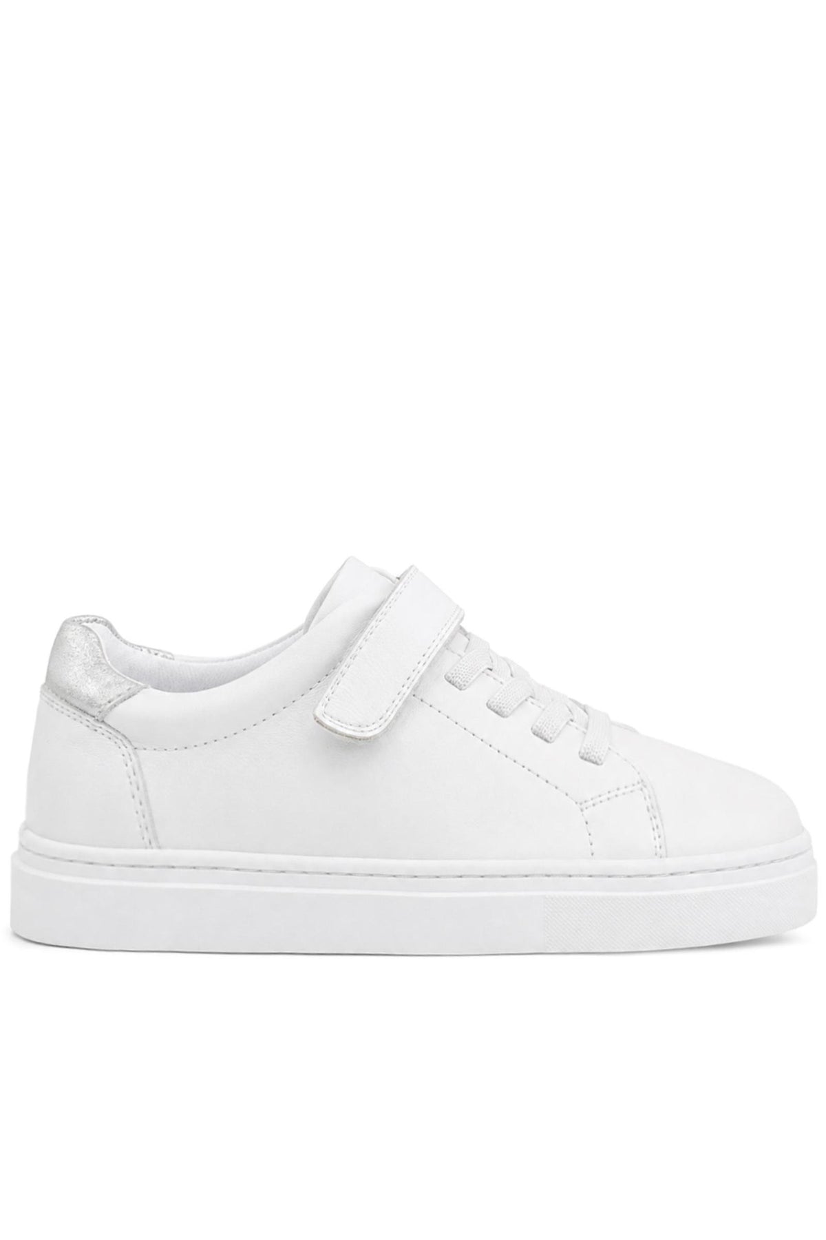 Rakerplus Hakiki Deri Beyaz Cırtlı Bağcıklı Kız Çocuk Sneakers