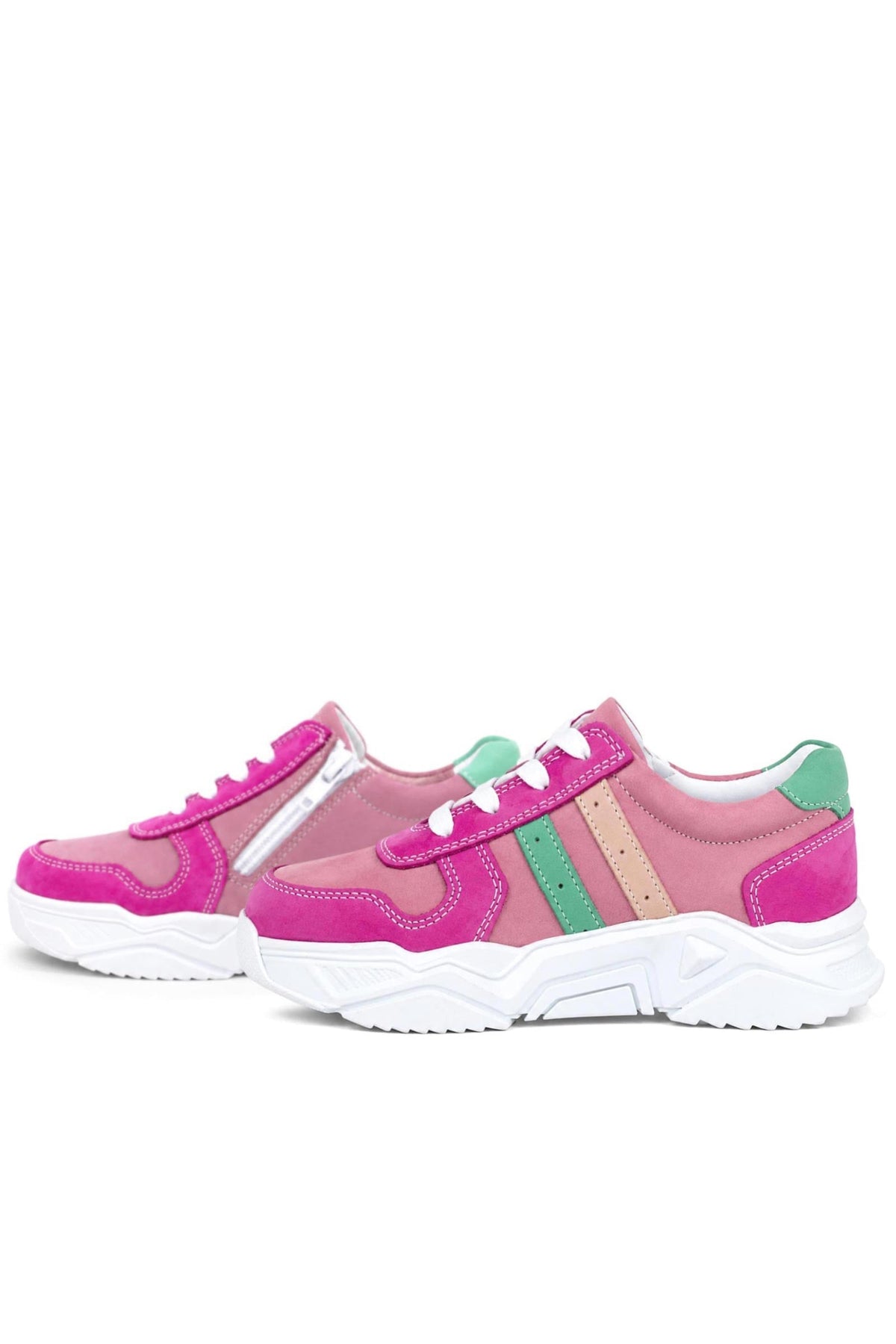 Rakerplus Hakiki Deri Fuşya Pembe Kız Çocuk Sneakers Ayakkabı