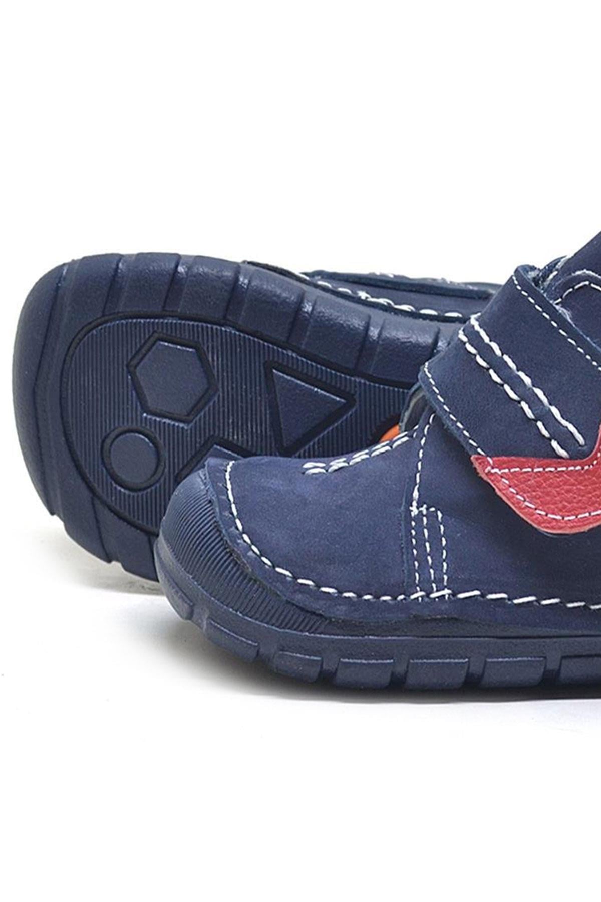 Rakerplus Popeye Hakiki Deri Lacivert İlk Adım Unisex Bebek Ayakkabısı