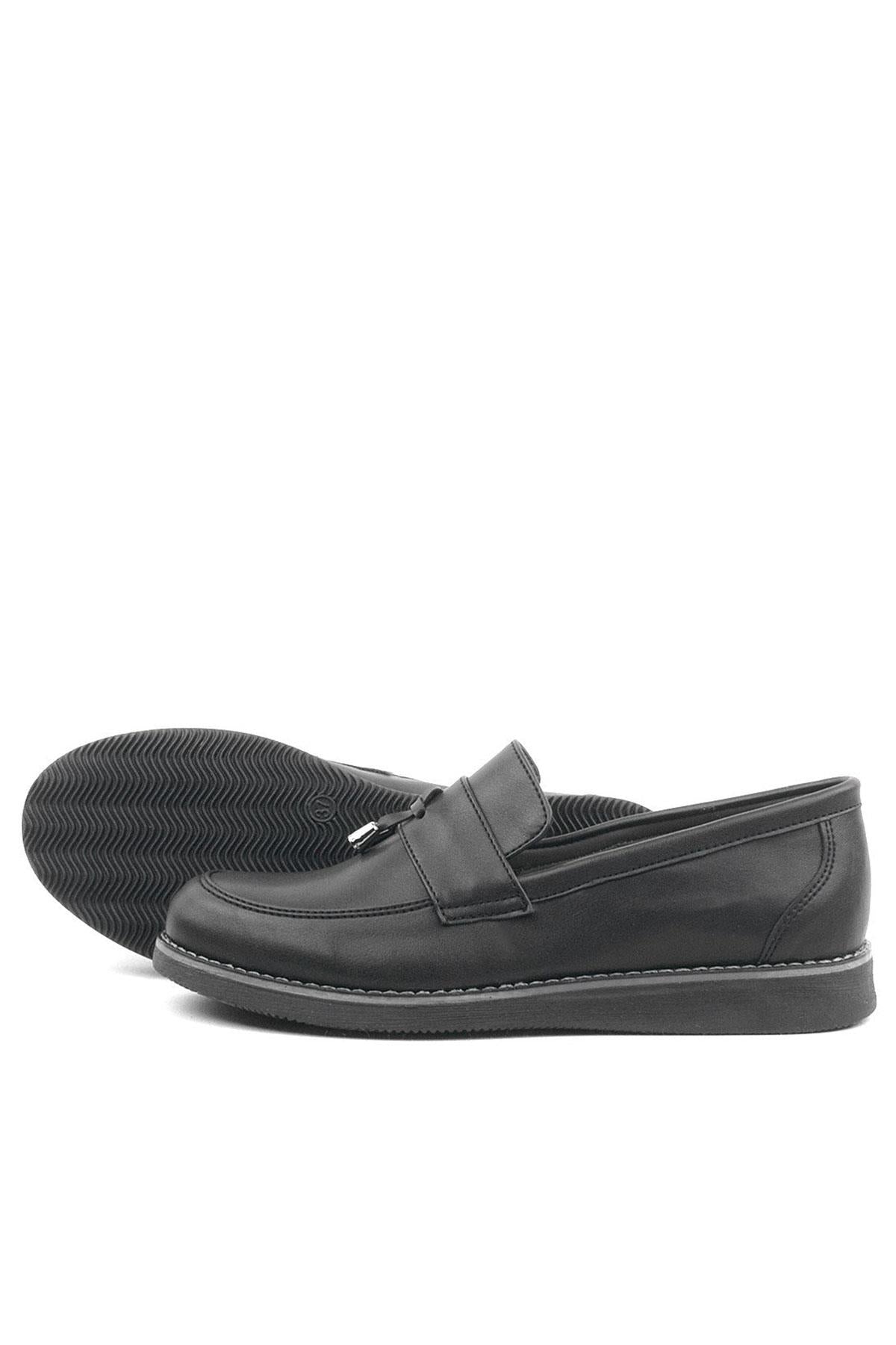 Rakerplus Siyah Mat Loafer Klasik Çocuk Ayakkabısı
