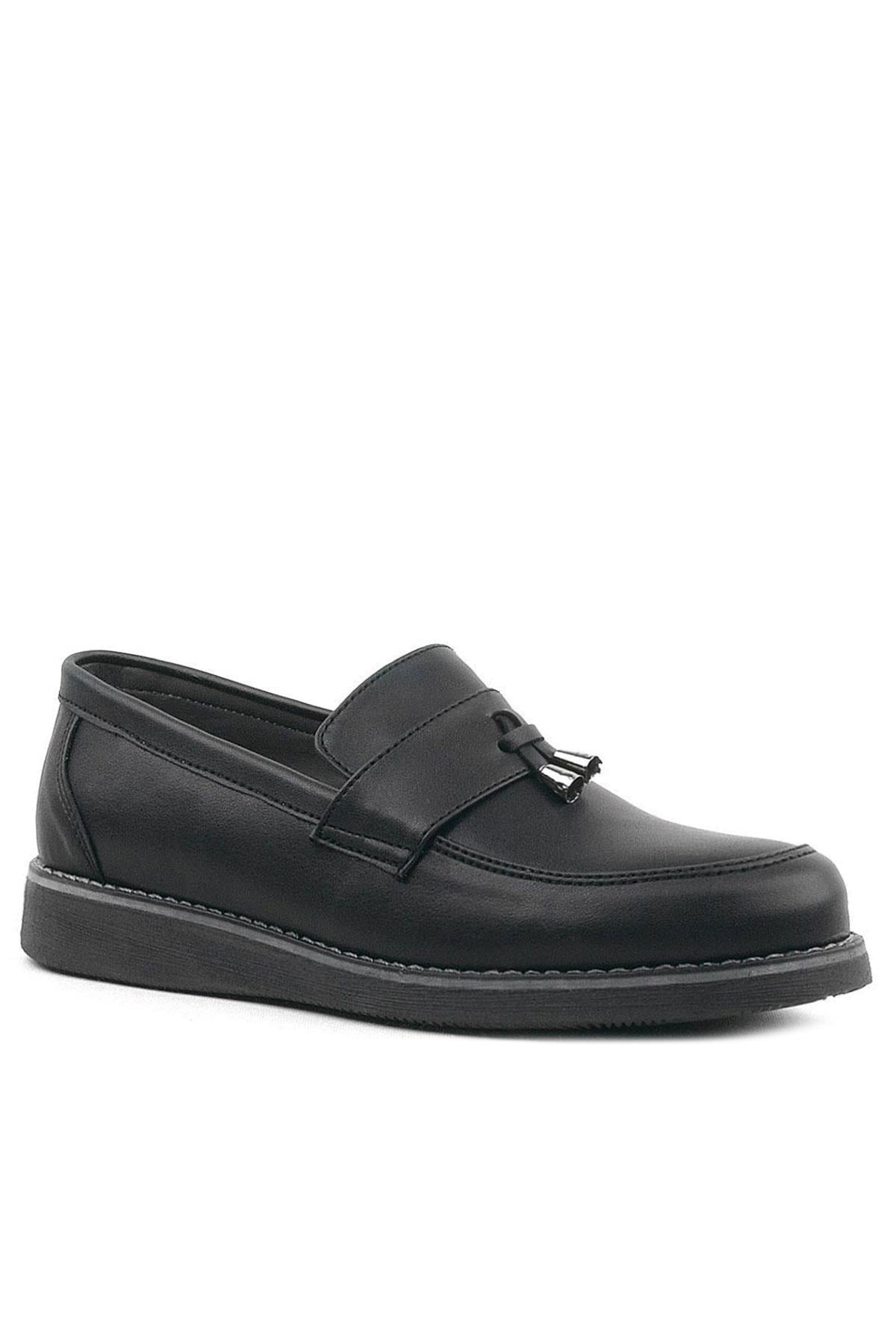 Rakerplus Siyah Mat Loafer Klasik Çocuk Ayakkabısı