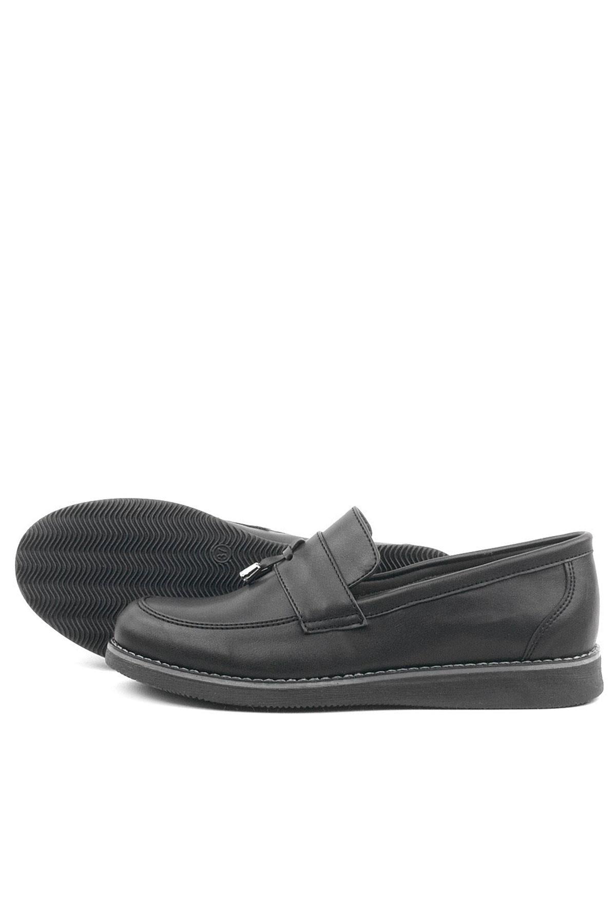 Rakerplus Siyah Mat Loafer Klasik Çocuk Ayakkabısı