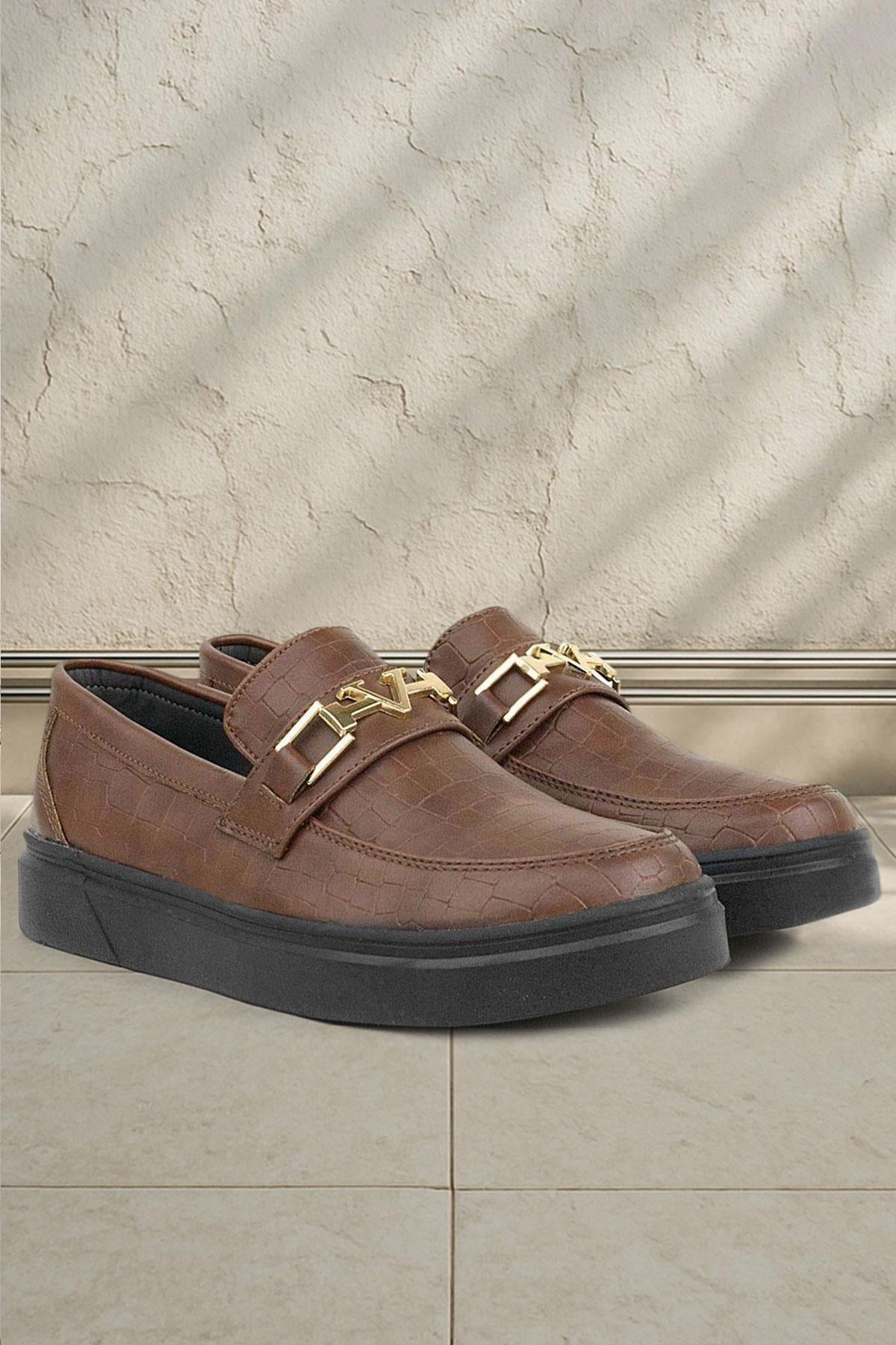 Rakerplus Taba Tokalı Loafer Çocuk Klasik Ayakkabı