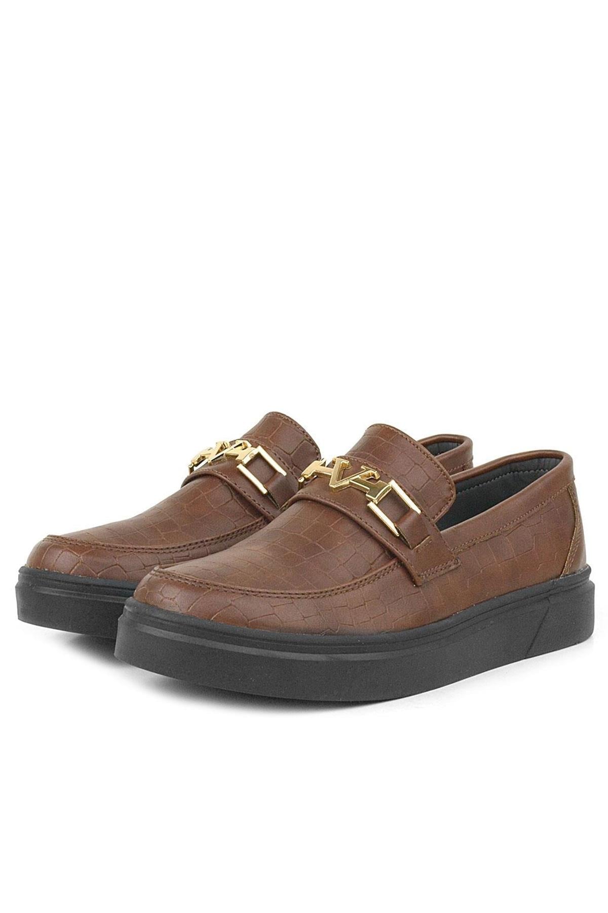 Rakerplus Taba Tokalı Loafer Çocuk Klasik Ayakkabı
