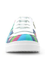 Rakerplus Tbons Özel Tasarım Hakiki Deri Beyaz Yeşil Bağcıklı Fermuarlı Çocuk Sneaker