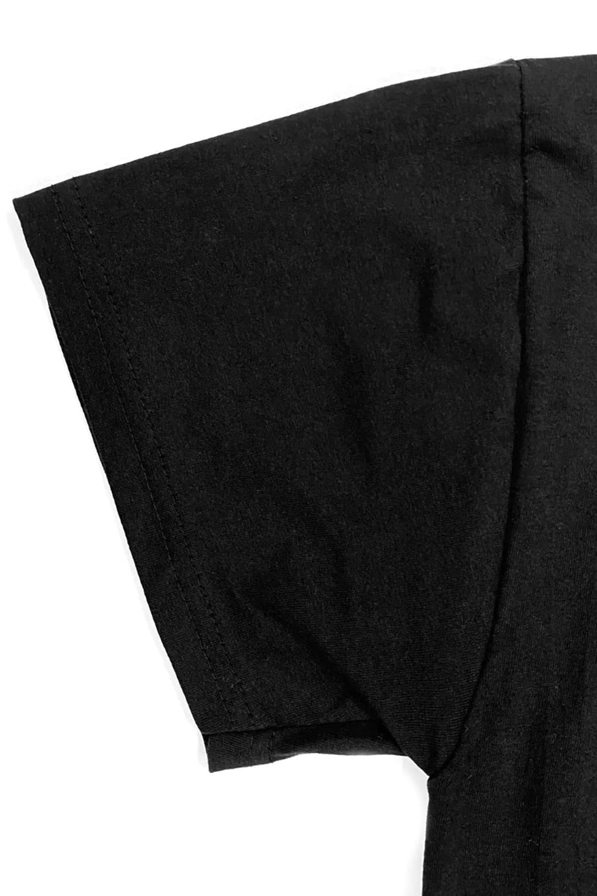 Rakerplus Siyah %100 Pamuk Unisex Kısa Kollu Çocuk Tişört