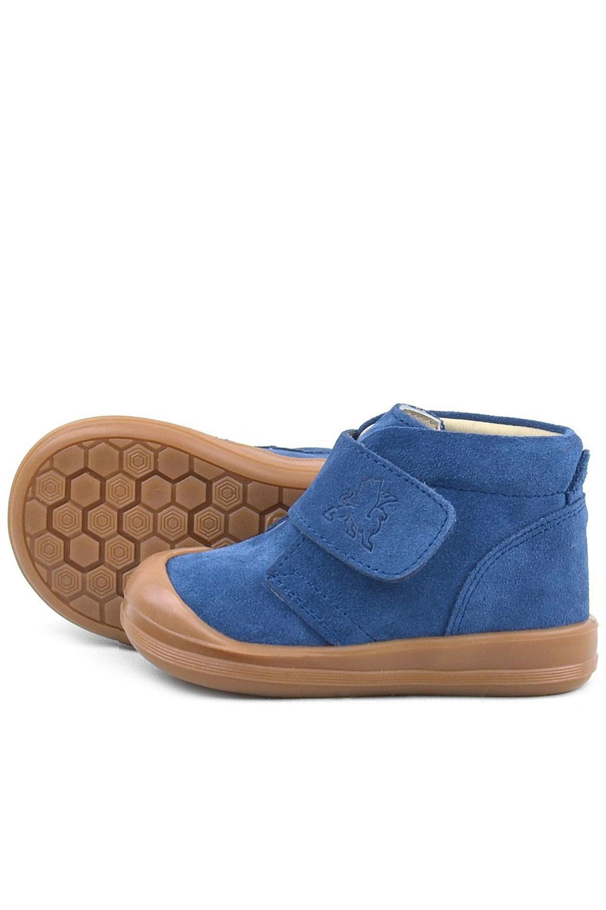 Rakerplus Yoohoo Hakiki Deri Lacivert Cırtlı Unisex Bebek Bot