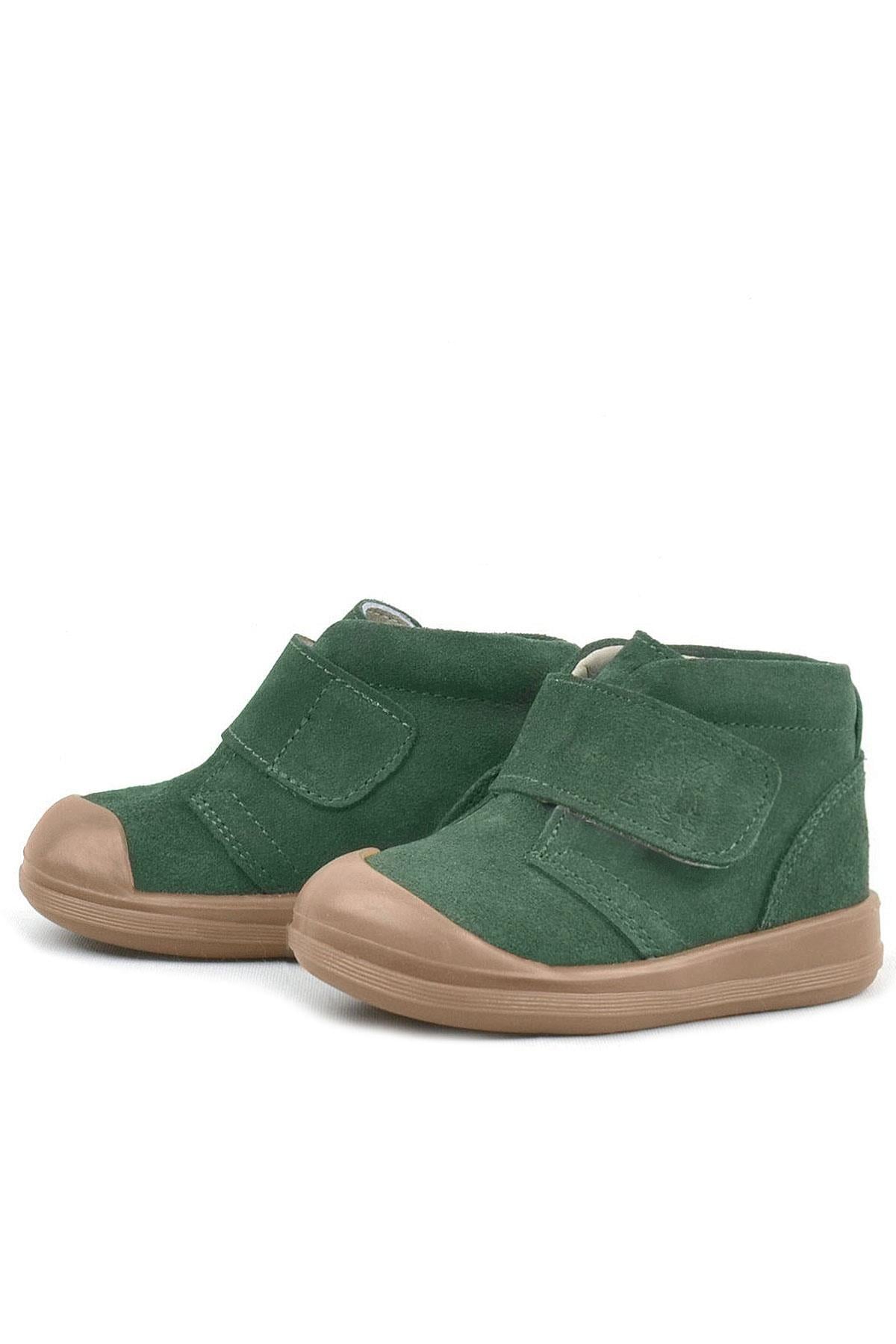 Rakerplus Yoohoo Hakiki Deri Yeşil Cırtlı Unisex Bebek Bot