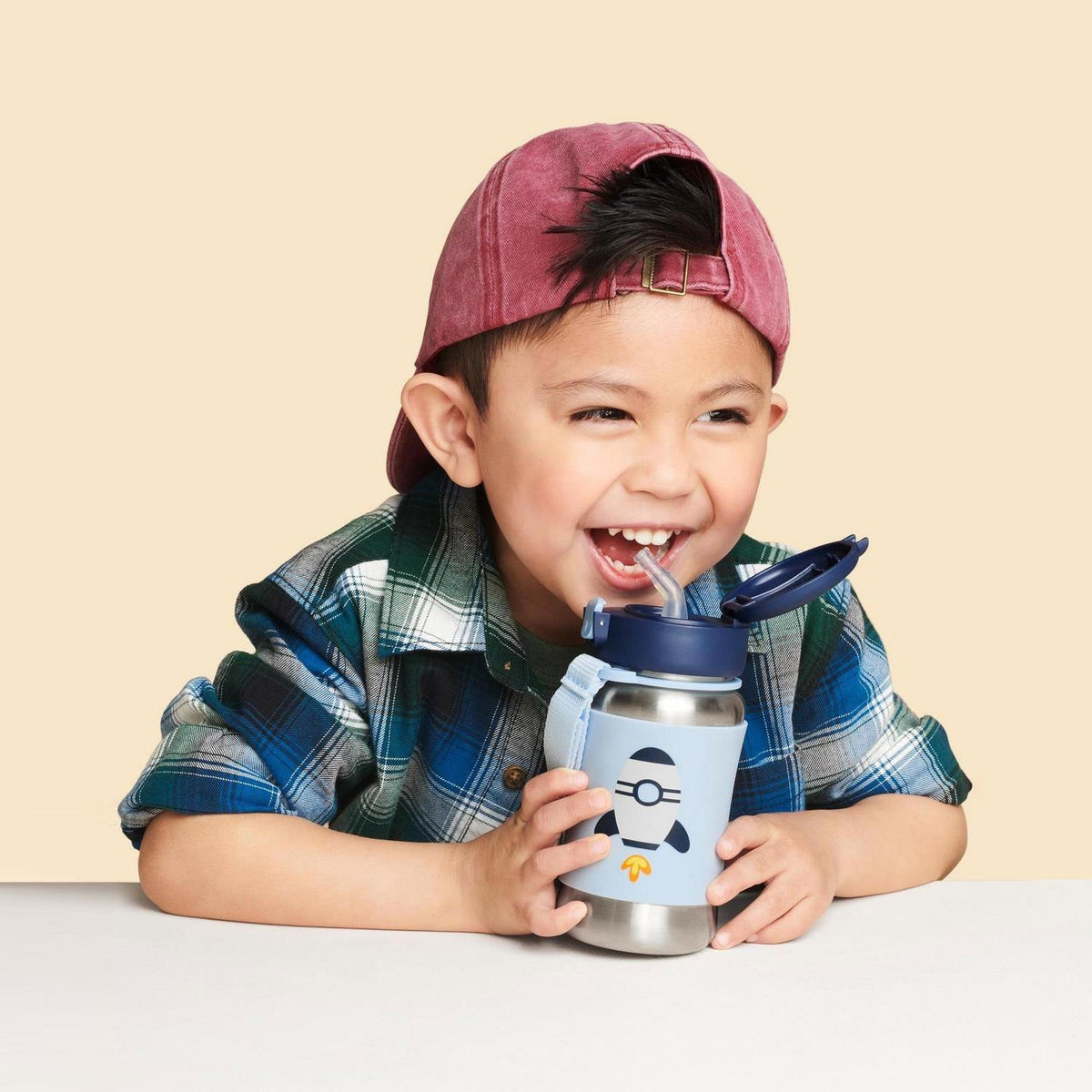 Skip Hop Zoo Pipetli Paslanmaz Çelik Suluk 350 ml Roket