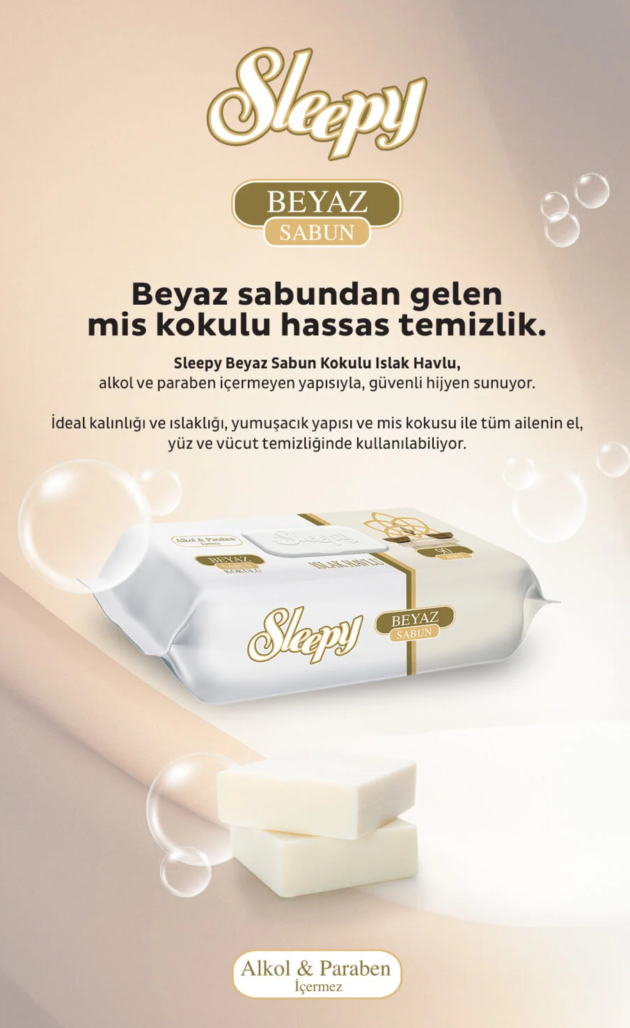 Sleepy Beyaz Sabun Kokulu Islak Havlu Mendil 90 Adet