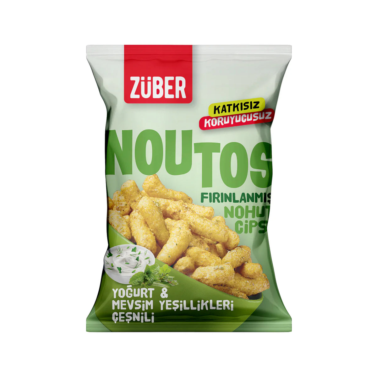 Züber Noutos Fırın Nohut Cipsi 55 Gr Yoğurt ve Mevsim Yeşillikleri