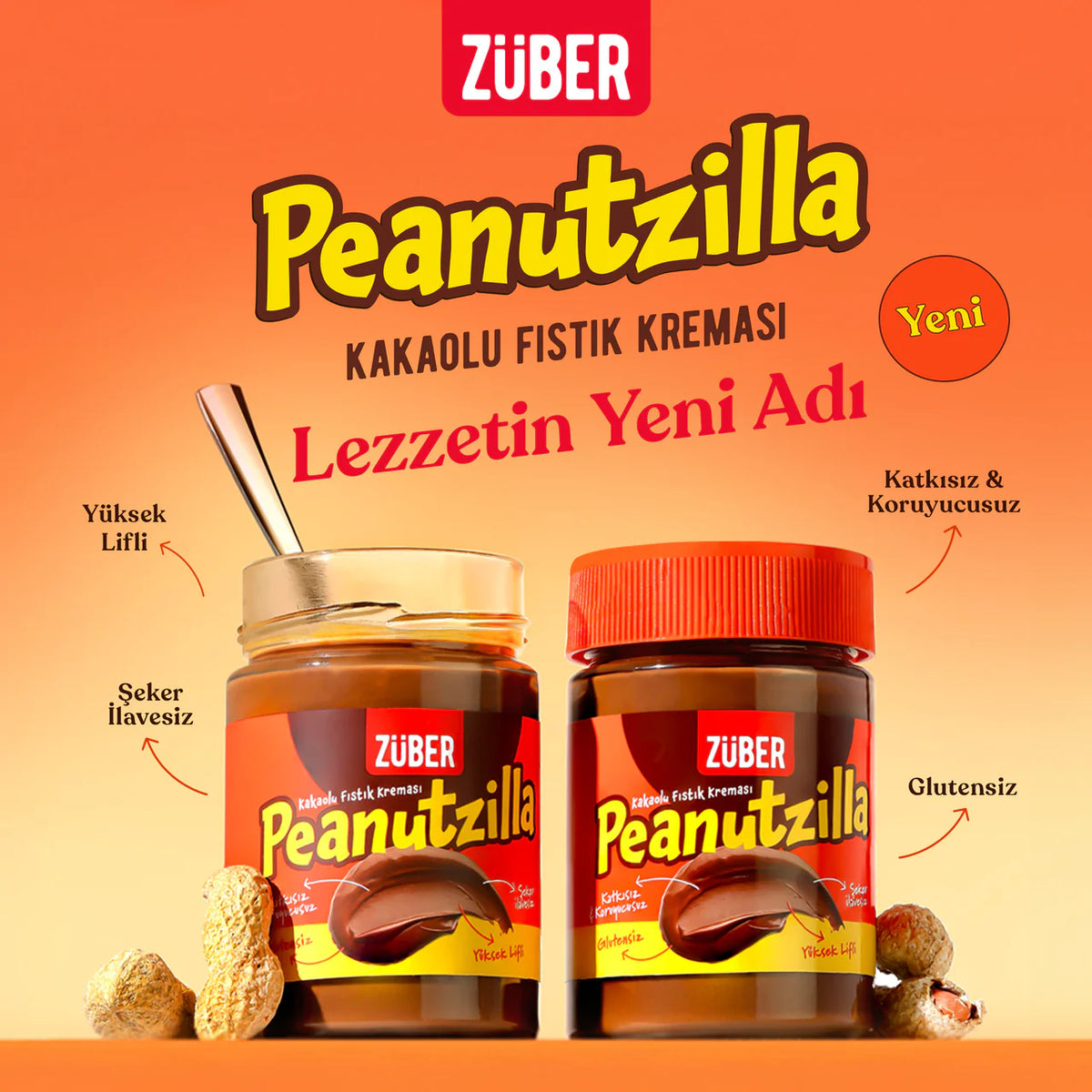 Züber Peanutzilla Kakaolu Yer Fıstığı Kreması 315 Gr